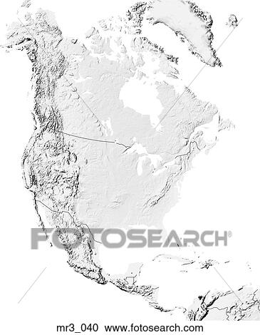 Stock Image - map, north america, relief, terrain, topographic. Fotosearch