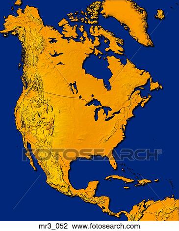 Stock Image - map, north america, relief, terrain, topographic. Fotosearch