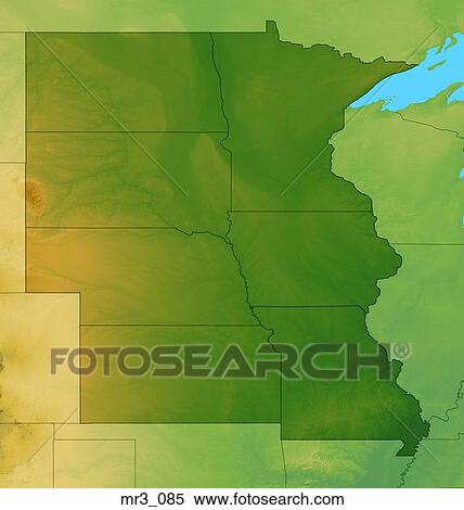 Stock Photography - map, north central, relief, terrain, topographic. Fotosearch