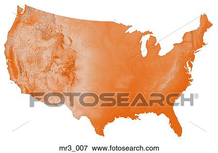 Stock Photo - map, relief, terrain, topographic, united states. Fotosearch