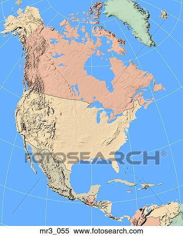 Stock Photography - map, terrain, relief, north america, atlas. Fotosearch