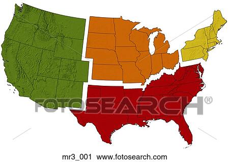 Stock Image - map, terrain, relief, political, atlas. Fotosearch