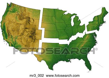 Stock Image - map, terrain, relief, political, atlas. Fotosearch