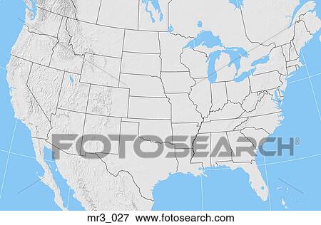 Stock Photo - map, terrain, relief, political, atlas. Fotosearch