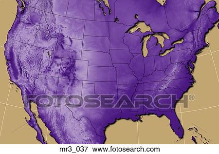 Stock Photo - map, terrain, relief, political, atlas. Fotosearch