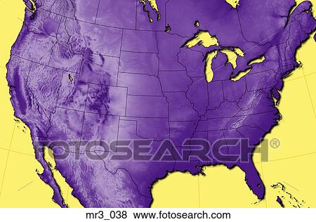 Stock Photo - map, terrain, relief, political, atlas. Fotosearch