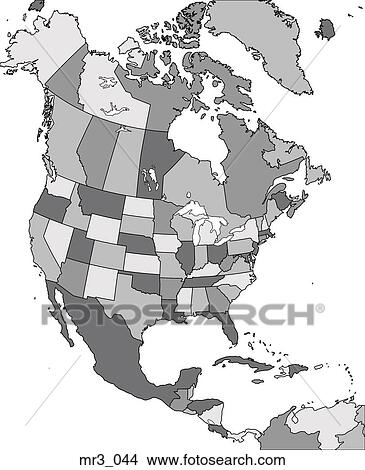 Picture - map, united states, political, north america, atlas. Fotosearch