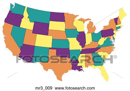 Stock Photo - map, us, united states, political, atlas. Fotosearch