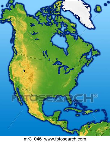 Mappa Nord America Sollievo Terreno Topografico Archivio Fotografico Mr3 046 Fotosearch