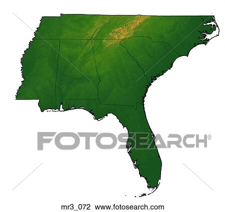 Relief Map Of Florida United - Mr3 072 