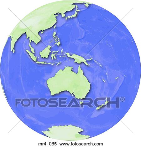 地球 世界 地図 インドネシア オーストラリア ストックフォト 写真素材 Mr4 085 Fotosearch
