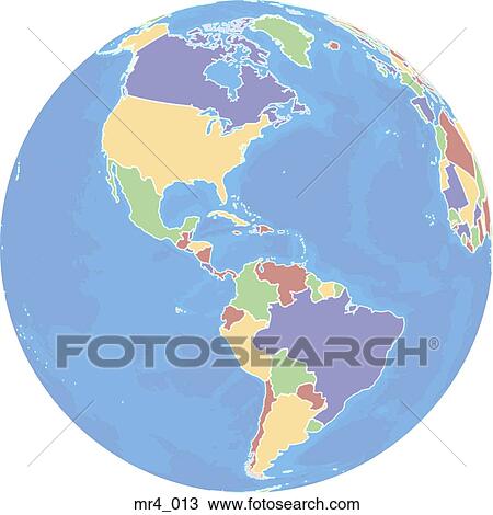Stock Image - atlas, north america, map, globe, americas. Fotosearch