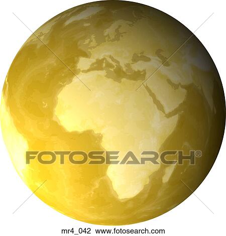 Stock Image - europe, middle east, map, globe, africa. Fotosearch