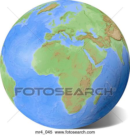 Stock Photography - europe, middle east, map, globe, africa. Fotosearch