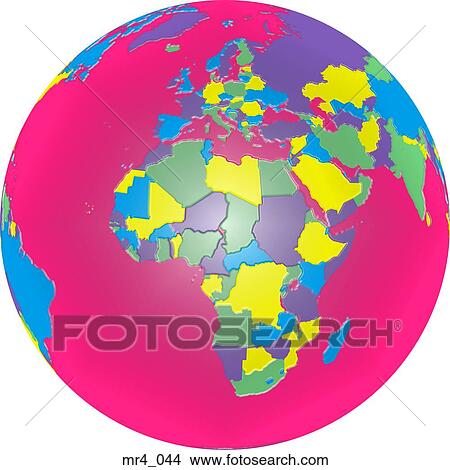 Europe Moyen Orient Carte Globe Afrique Image