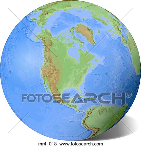 Stock Photo - globe, map, north america, relief, topographic. Fotosearch