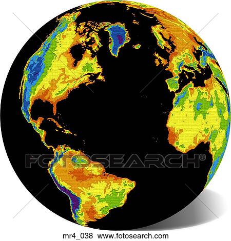 Stock Photo - globe, map, north atlantic, world. Fotosearch