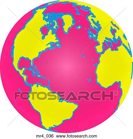 Stock Photograph - globe, map, north atlantic, world. Fotosearch