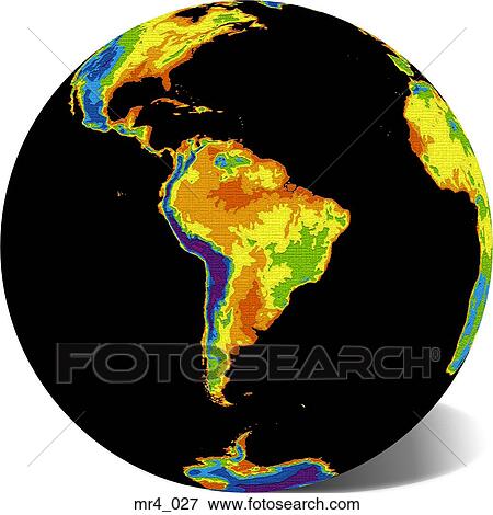 Stock Photo - globe, map, south america, world. Fotosearch