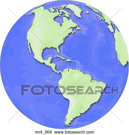 Picture - globe, south america, north america, map, americas. Fotosearch