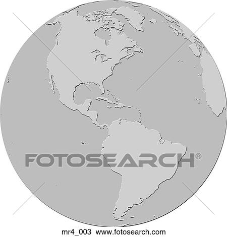 Stock Image - globe, south america, north america, map, americas. Fotosearch