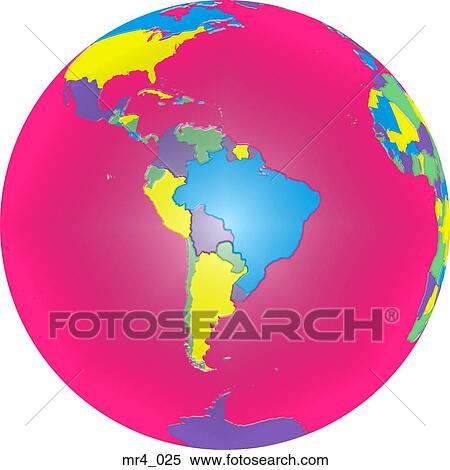 Stock Photography - globe, south america, political, map, atlas. Fotosearch