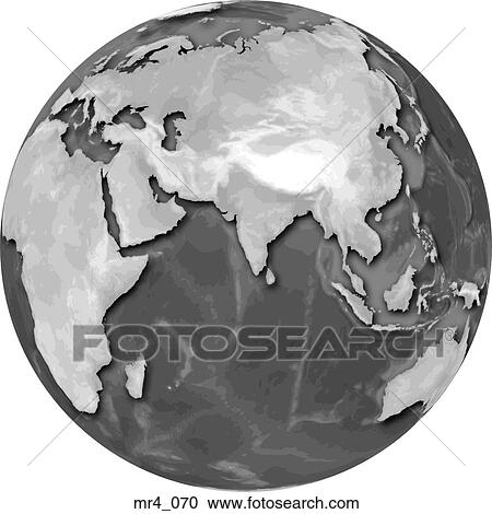 Stock Image - indonesia, china, indian ocean, india, globe, map, asia. Fotosearch