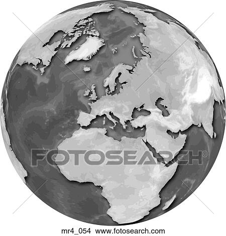 Picture - middle east, asia, map, globe, europe, africa. Fotosearch