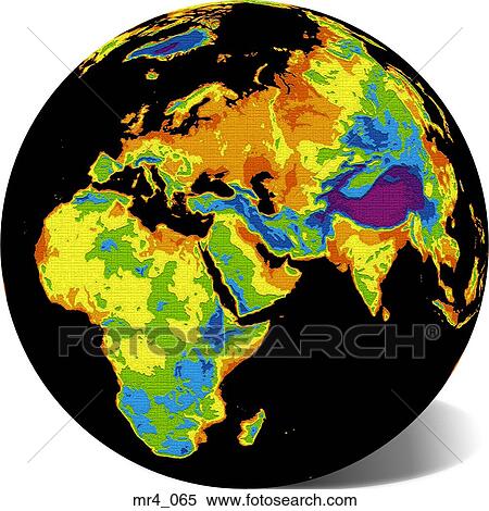 Stock Photography - middle east, asia, map, globe, europe, africa. Fotosearch