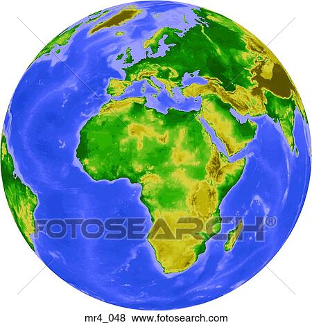 Stock Photo - middle east, atlas, map, globe, europe, africa. Fotosearch