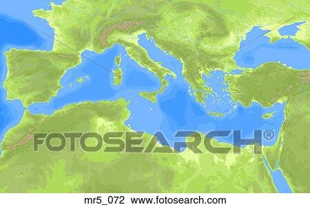 ヨーロッパ 政治的である 地中海 地図 地図帳 ストックイメージ Mr5 072 Fotosearch