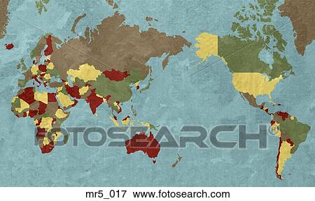 日本 太平洋 Mercator 地図 地図帳 写真館 イメージ館 Mr5 017 Fotosearch