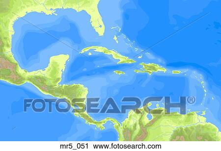 Stock Image - caribbean, political, map, atlas. Fotosearch