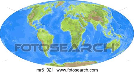 Stock Image - europe, map, mollweide, relief, terrain. Fotosearch