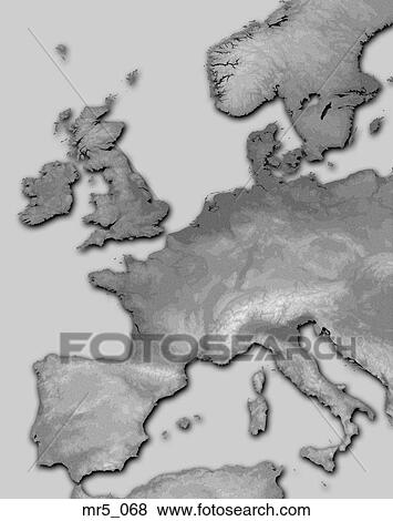 Stock Photo - europe, map, relief, terrain, topographic. Fotosearch