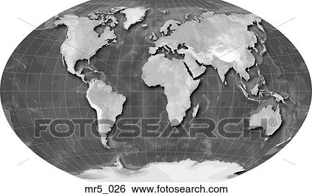 Stock Photograph - europe, map, winkle tripel, world. Fotosearch
