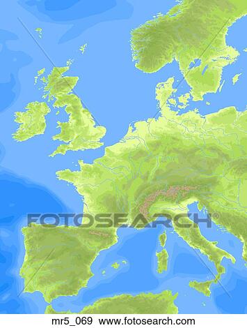 Stock Photo - europe, political, map, atlas. Fotosearch