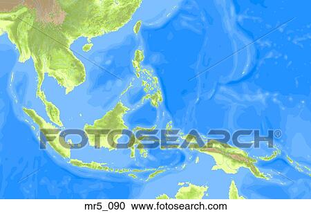 Stock Image - indonesia, southeast asia, political, map, atlas. Fotosearch