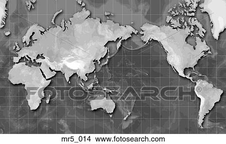 Picture - japan, map, mercator, pacific, world. Fotosearch