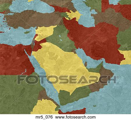 Stock Photograph - map, middle east. Fotosearch