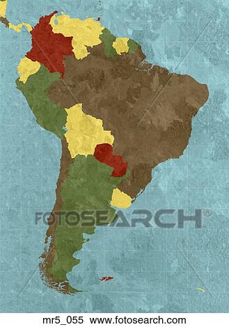 Stock Photography - map, south america. Fotosearch