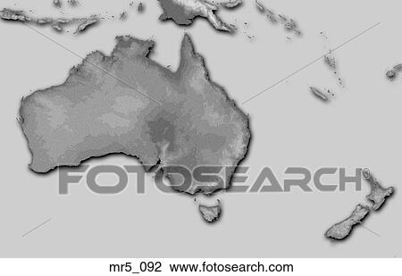 Stock Image - map, topographic, terrain, relief, australia. Fotosearch