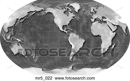 Stock Image - map, world, winkle tripel, americas. Fotosearch