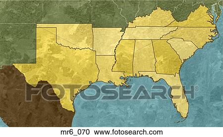 Stock Image - fl, map, gulf of mexico, florida, atlas. Fotosearch