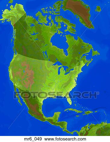 Stock Photo - map, north america, relief, terrain, topographic. Fotosearch