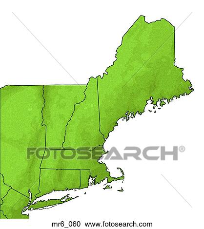 Stock Image - map, political, northeast, new england, atlas. Fotosearch