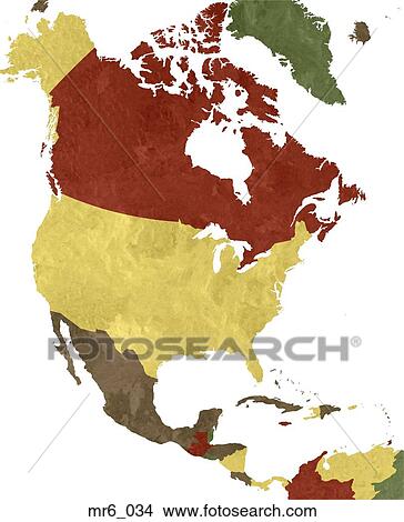 Picture - map, united states, politcal, north america, atlas. Fotosearch