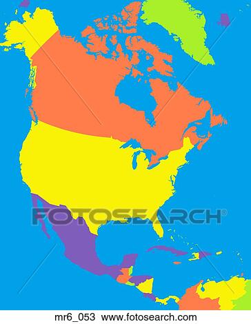 Stock Image - map, united states, politcal, north america, atlas. Fotosearch