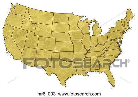 Stock Image - map, united states, us, usa. Fotosearch