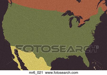 Stock Image - map, united states, us, usa. Fotosearch
